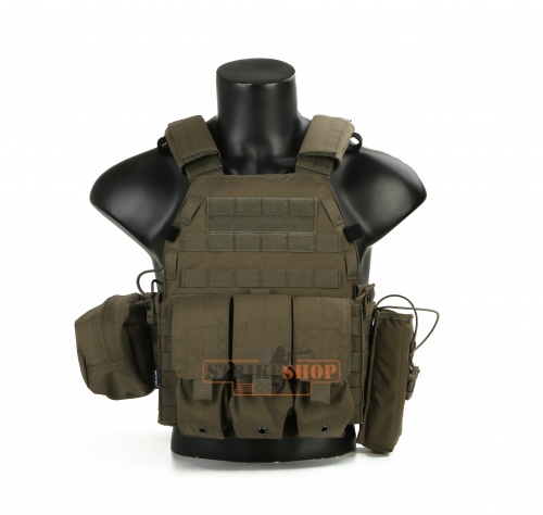 Жилет тактический олива EmersonGear LBT6094A style Plate Carrier w3 pouches/RG500D EM7440RG фото 5