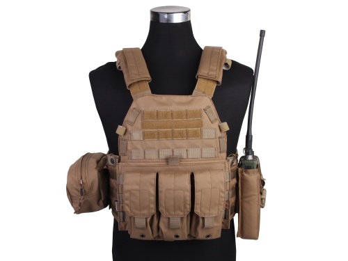 Жилет тактический койот Emerson LBT6094A style Plate Carrier w 3 pouches/CB500D EM7440CB фото 4