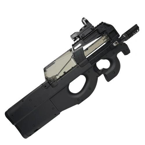 Модель пистолета-пулемета для гидробола SBL P 90, глушитель, прицел, черный, 6+ фото 5