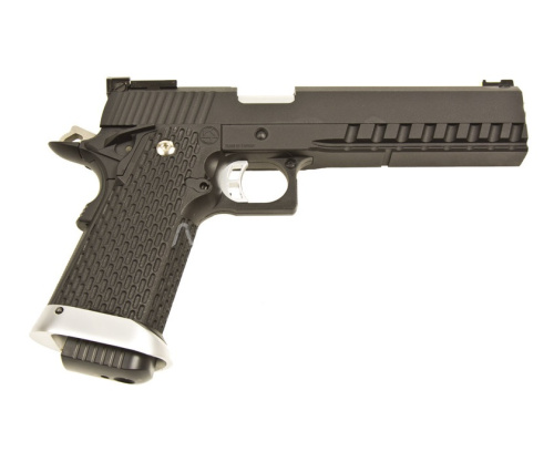 Модель пистолета (KJW) COLT M1911 Hi-Capa 6" GBB GAS, черный, (KP-06)