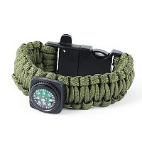 БРАСЛЕТ PARACORD компас, кресало и свисток на защелке AS-SL0012TC